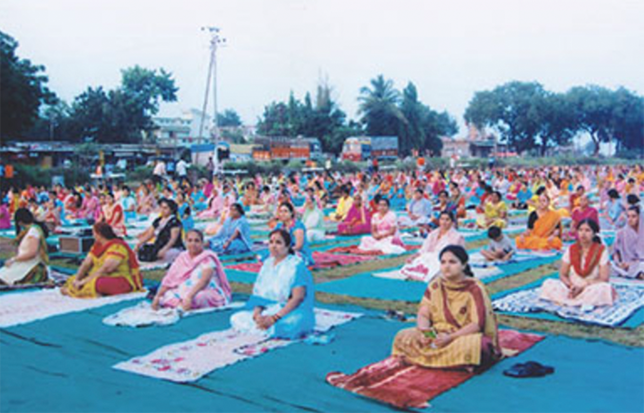 Community yoga camp organized by Nirmal Seeds for rural health awareness